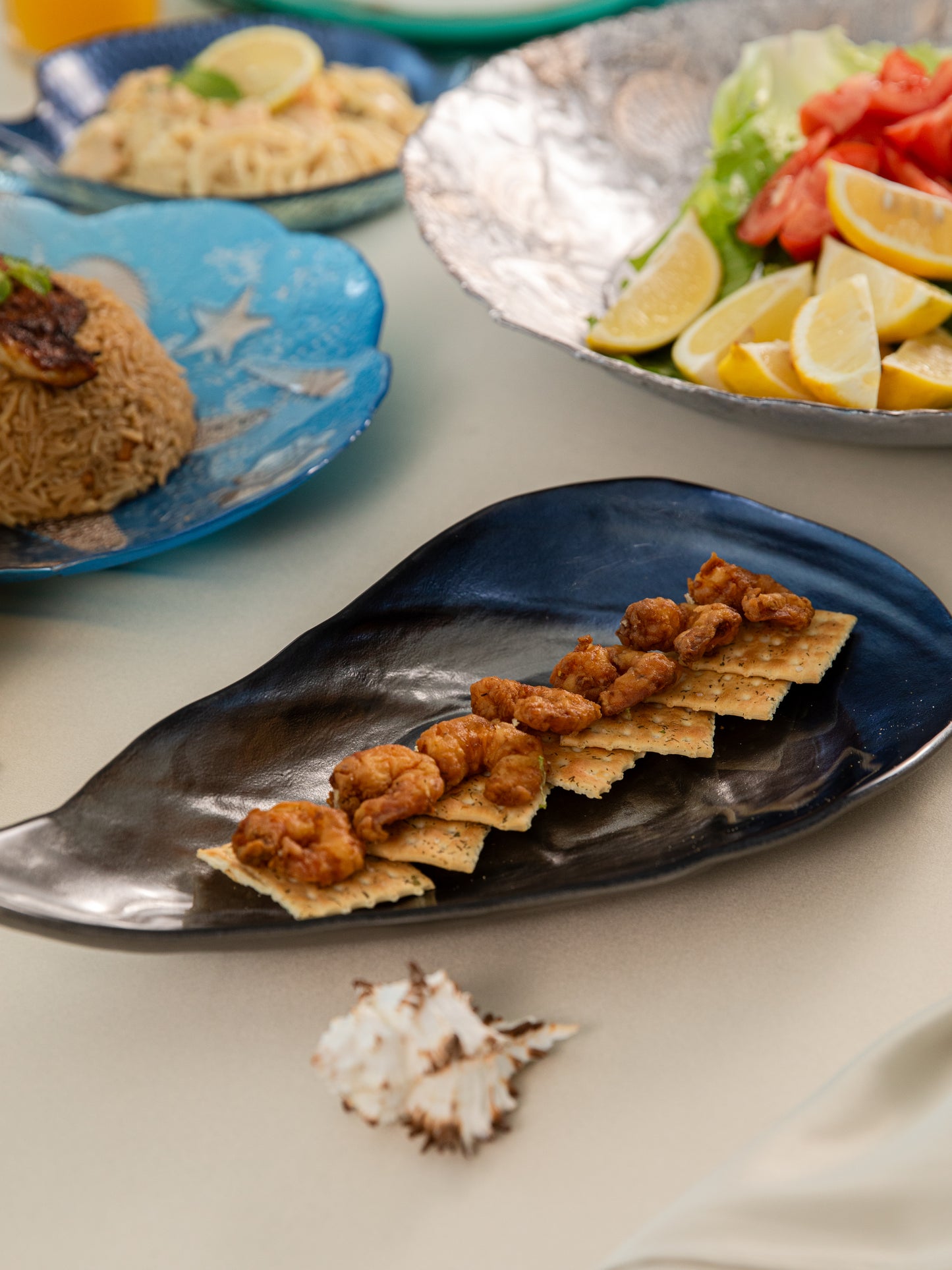 Navy Blue and Silver Bowl