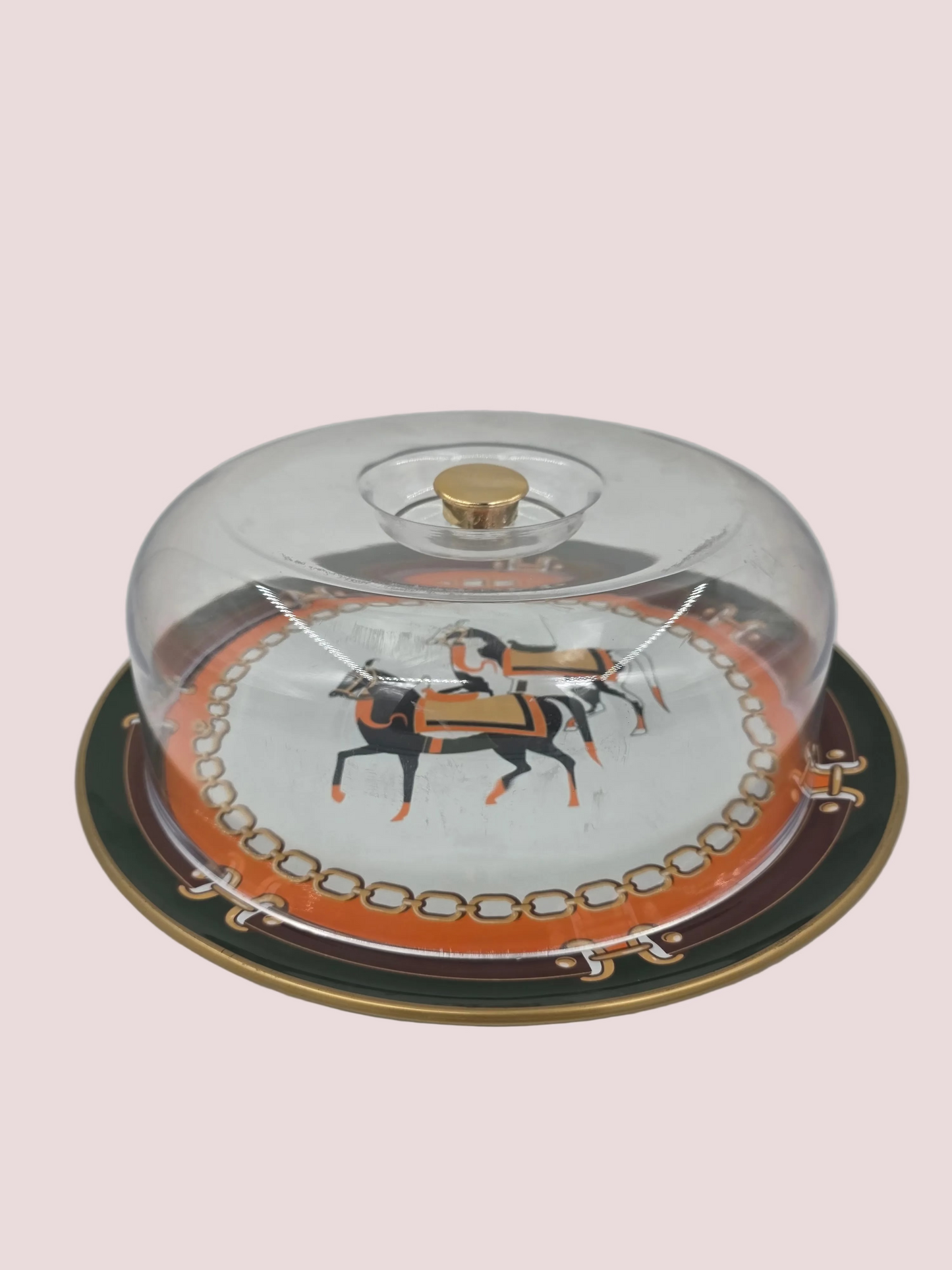Equestrian Charm Cake Plate