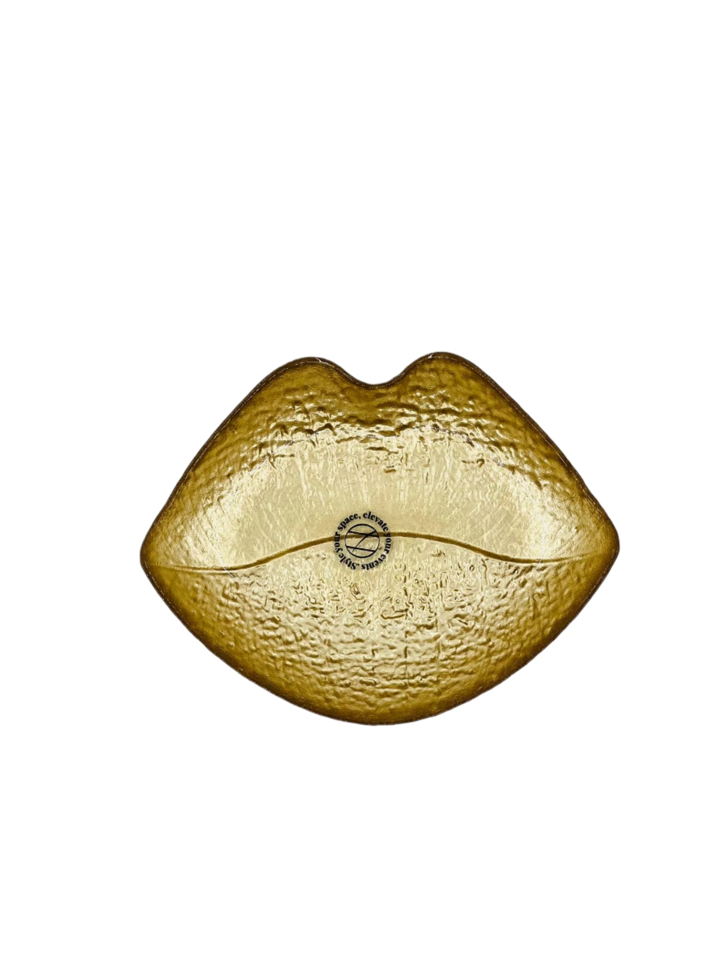 Gold Glass Lips Trinket/Snack Dish