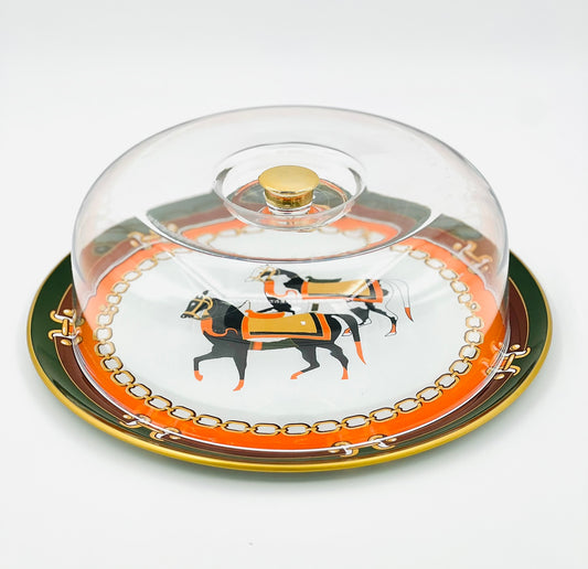 Equestrian Elegance Cake Plate