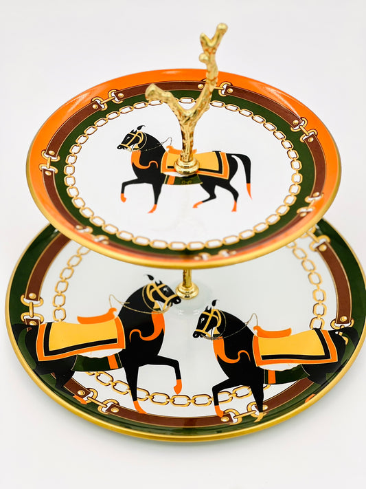 Equestrian Elegance Cake Stand