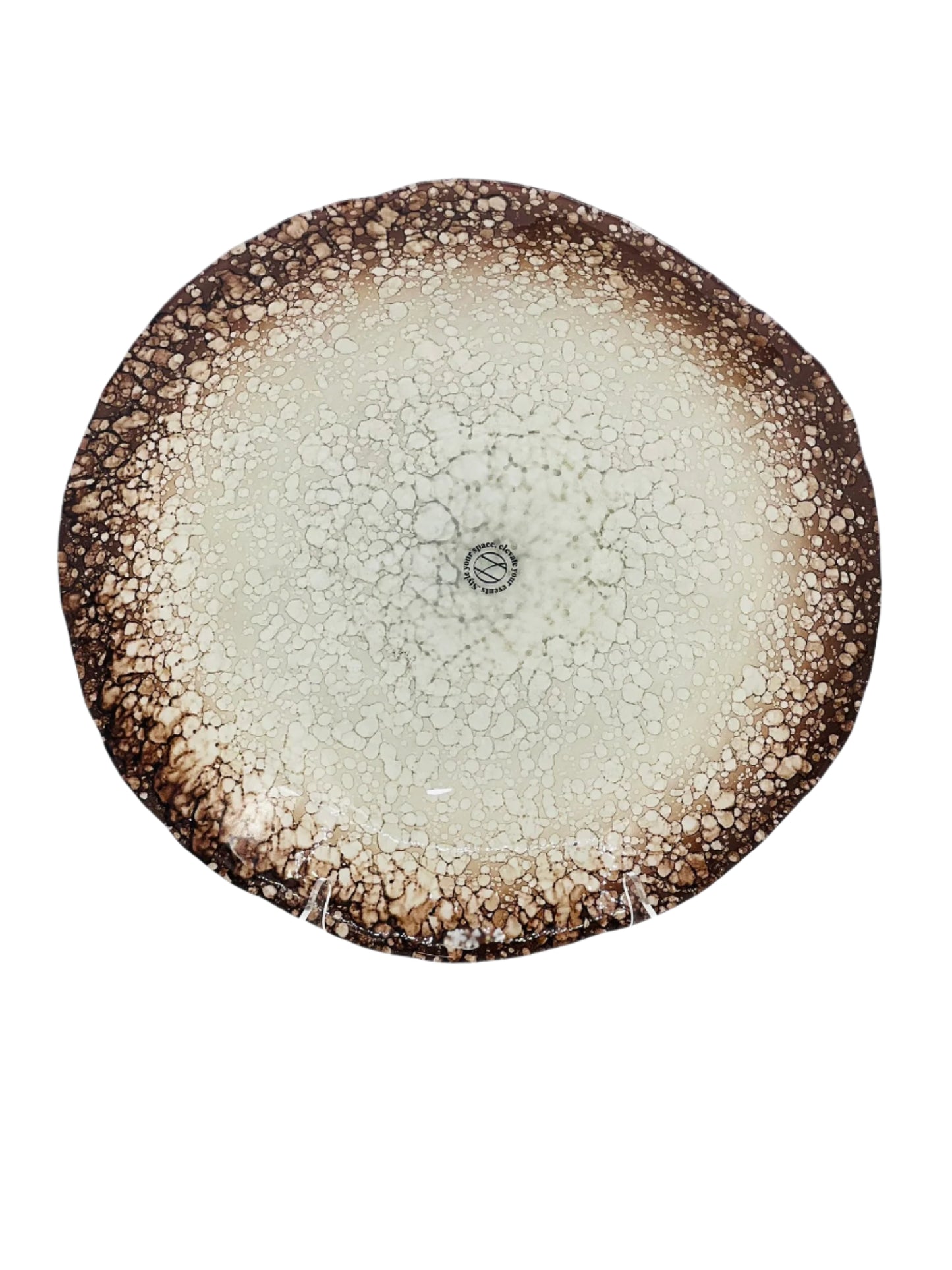 Brown White Ebru Bowl