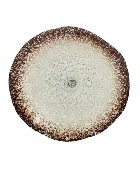 Brown White Ebru Bowl