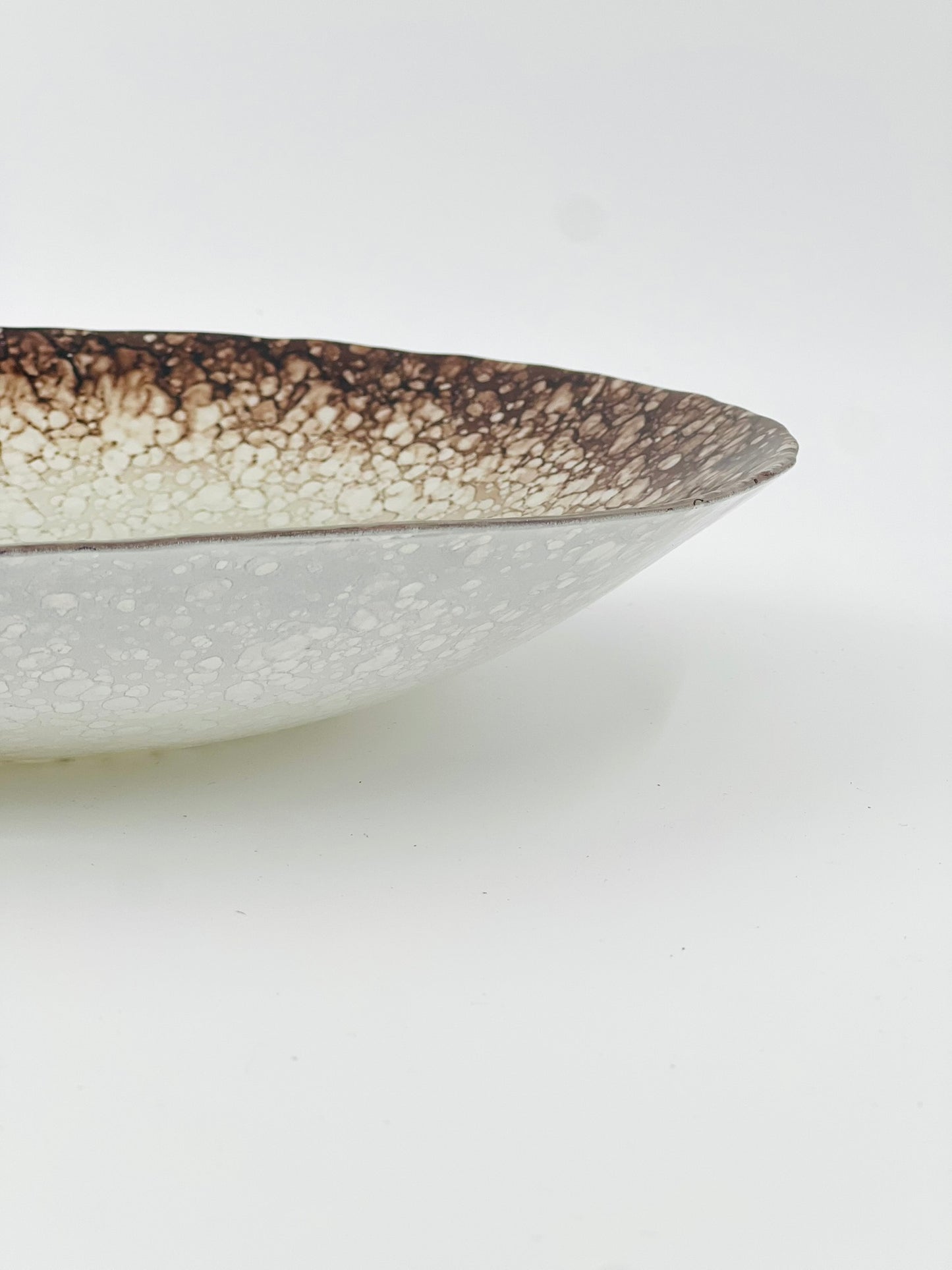 Brown White Ebru Bowl