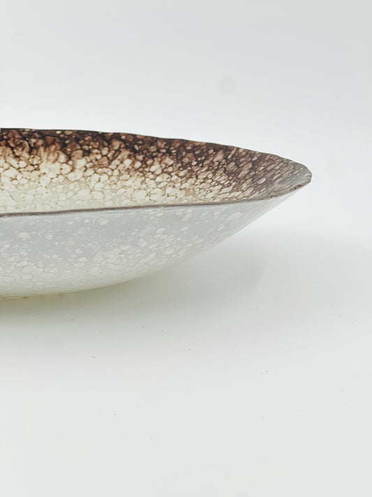 Brown White Ebru Bowl