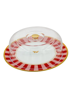 Striped Radiant Cake Plate