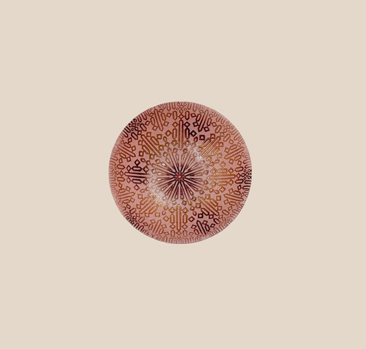 Rose Pink Geometric Glass Soup Bowl