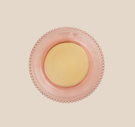 Gold Sunburst Glass Charger Plate (Olive Rim)