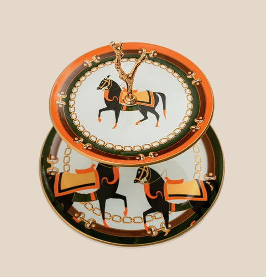 Equestrian Elegance Cake Stand